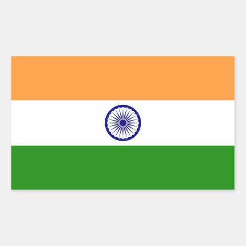 Rectangle sticker with Flag of India