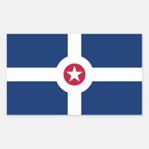 Rectangle sticker with Flag of Indianapolis, USA