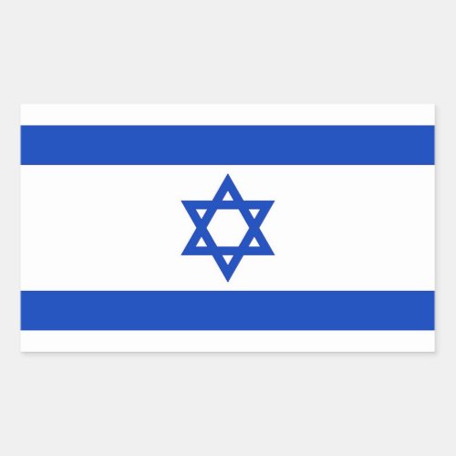 Rectangle sticker with Flag of Israel