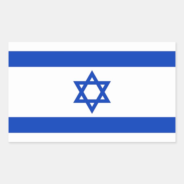 Rectangle sticker with Flag of Israel (Front)