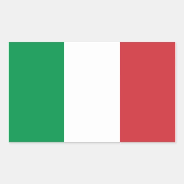 Rectangle sticker with Flag of Italy (Front)