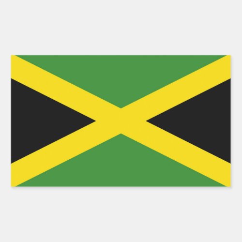 Rectangle sticker with Flag of Jamaica