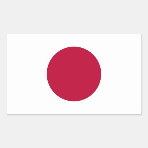 Rectangle sticker with Flag of Japan