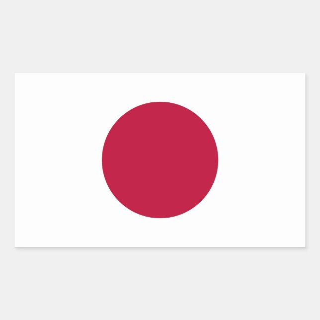 Rectangle sticker with Flag of Japan (Front)