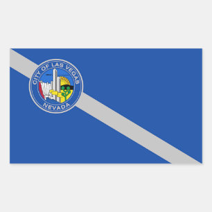 Rectangle sticker with Flag of Las Vegas, U.S.A.