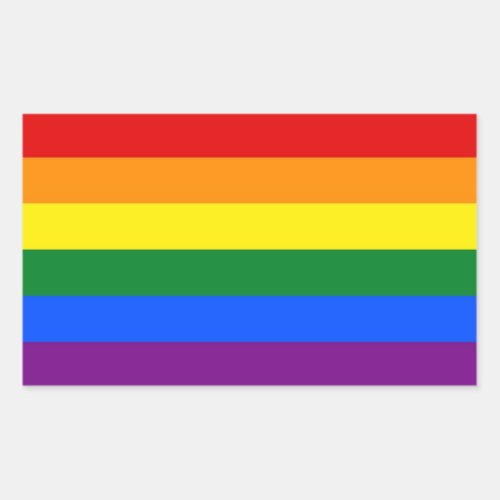 Rectangle sticker with Flag of LGBT