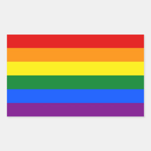 Rectangle sticker with Flag of LGBT