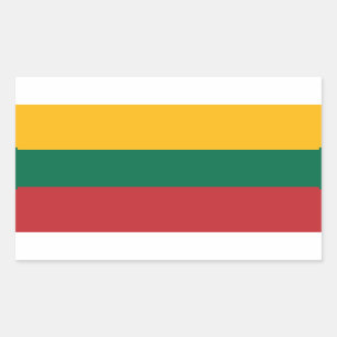 Rectangle sticker with Flag of Lithuania