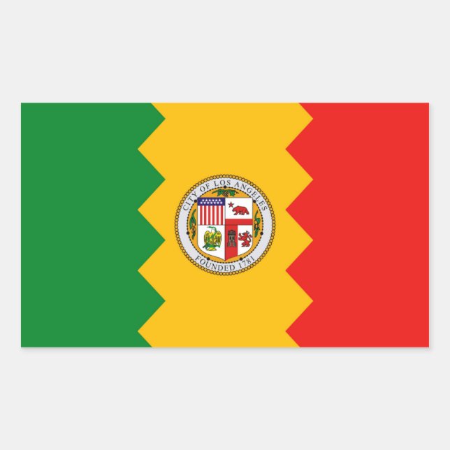 Rectangle sticker with Flag of Los Angeles (Front)