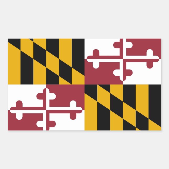 Rectangle sticker with Flag of Maryland, U.S.A. (Front)