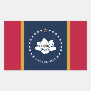 Rectangle sticker with Flag of Mississippi State