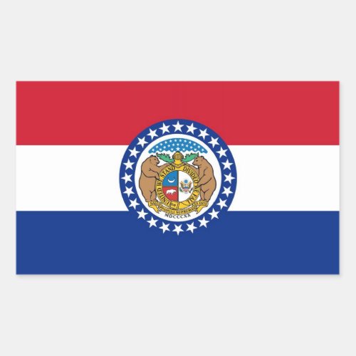 Rectangle sticker with Flag of Missouri USA