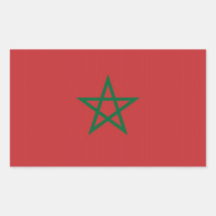 Rectangle sticker with Flag of Morocco