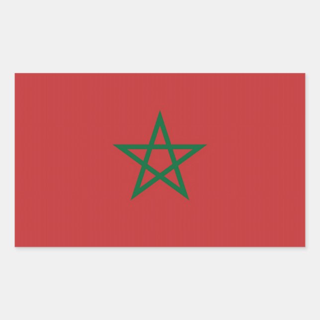 Rectangle sticker with Flag of Morocco (Front)