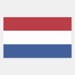 Rectangle sticker with Flag of Netherlands