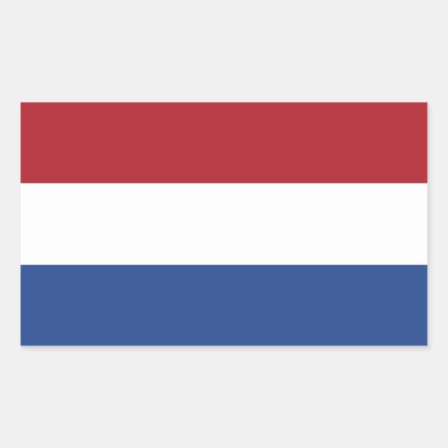 Rectangle sticker with Flag of Netherlands (Front)