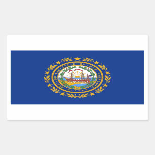 Rectangle sticker with Flag of New Hampshire