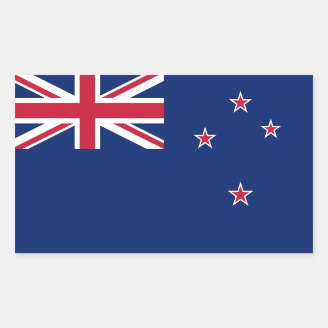 Rectangle sticker with Flag of New Zealand (Front)