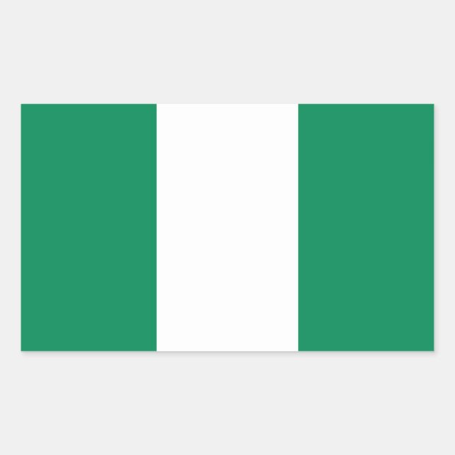 Rectangle sticker with Flag of Nigeria (Front)