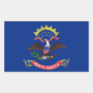 Rectangle sticker with Flag of North Dakota