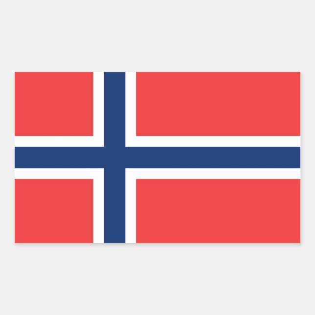Rectangle sticker with Flag of Norway (Front)
