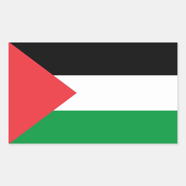 Rectangle sticker with Flag of Palestine (Front)