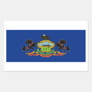 Rectangle sticker with Flag of Pennsylvania