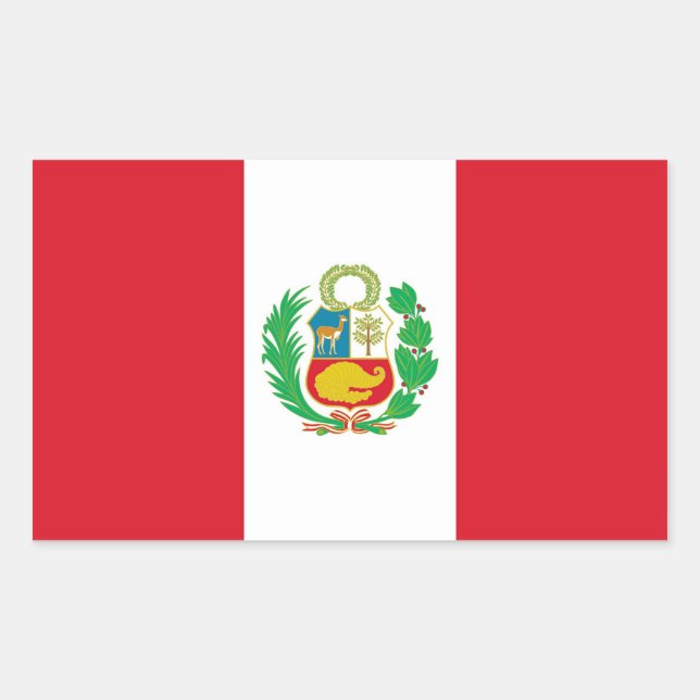 Rectangle sticker with Flag of Peru (Front)