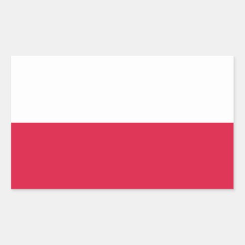 Rectangle sticker with Flag of Poland