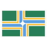 Rectangle sticker with Flag of Portland, U.S.A.