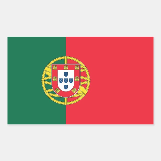 Rectangle sticker with Flag of Portugal (Front)