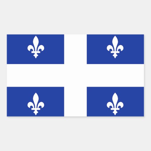Rectangle sticker with Flag of Quebec Canada