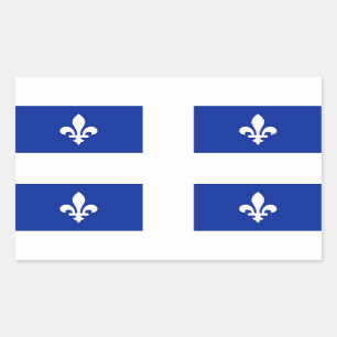 Rectangle sticker with Flag of Quebec, Canada