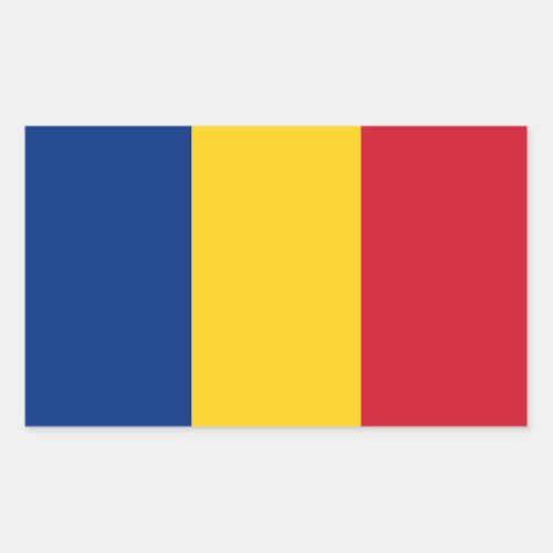 Rectangle sticker with Flag of Romania