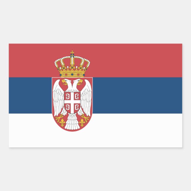 Rectangle sticker with Flag of Serbia (Front)