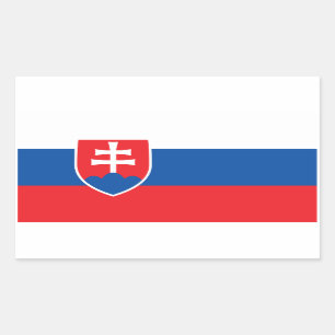 Rectangle sticker with Flag of Slovakia
