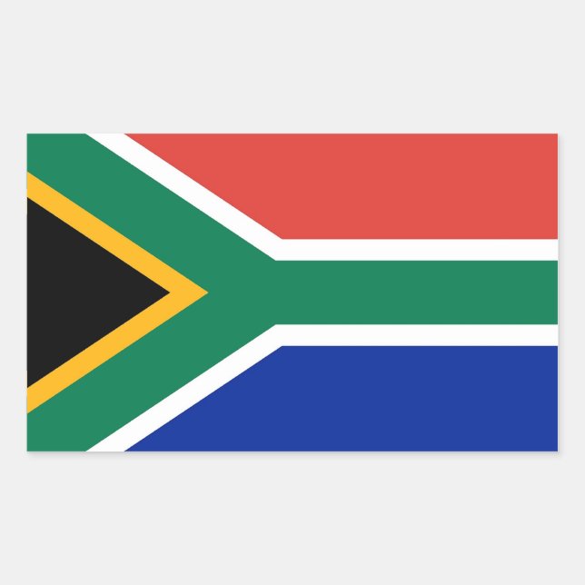 Rectangle sticker with Flag of South Africa (Front)