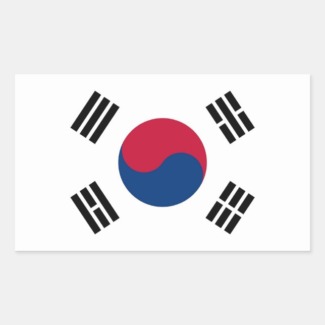 Rectangle sticker with Flag of South Korea (Front)