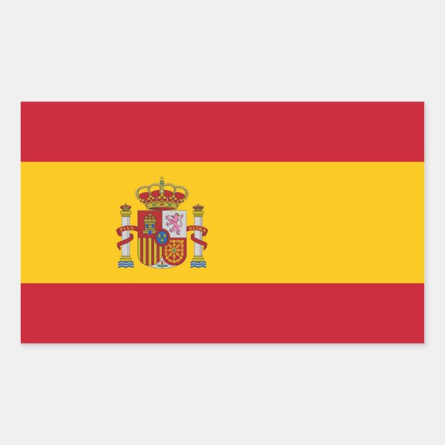 Rectangle sticker with Flag of Spain (Front)