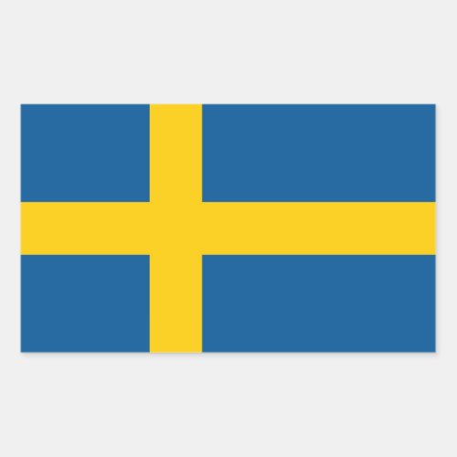 Rectangle sticker with Flag of Sweden