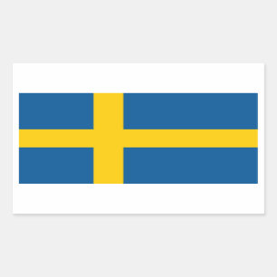 Rectangle sticker with Flag of Sweden