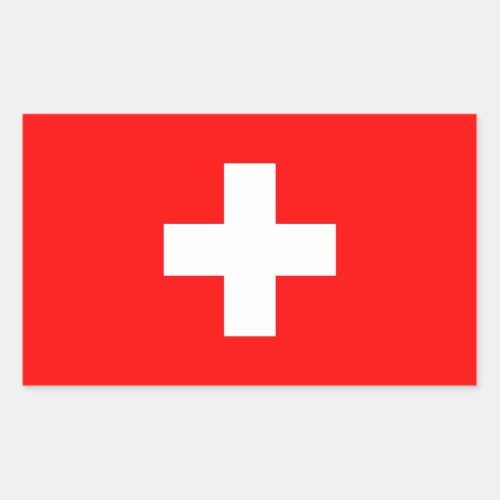 Rectangle sticker with Flag of Switzerland