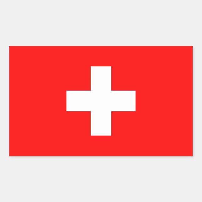 Rectangle sticker with Flag of Switzerland (Front)
