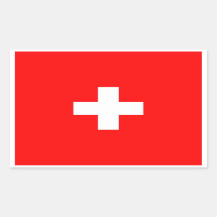 Rectangle sticker with Flag of Switzerland