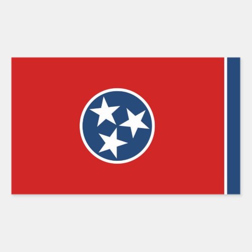 Rectangle sticker with Flag of Tennessee