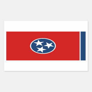 Rectangle sticker with Flag of Tennessee