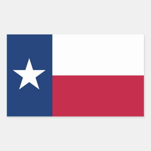Rectangle sticker with Flag of Texas