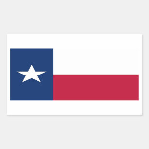 Rectangle sticker with Flag of Texas