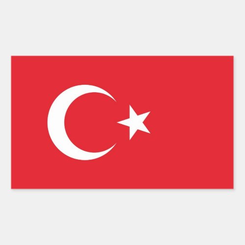 Rectangle sticker with Flag of Turkey