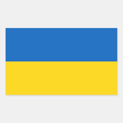 Rectangle sticker with Flag of Ukraine